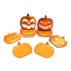 Padi Halloween Pumpkin Paper <b>Plates</b> 9inch <b>Disposable</b> Party <b>Plates</b> Irregular Shape - Product Image 1