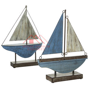 Sculpture en forme de bateau de table de vente chaude pour le salon Sculpture de bateau en aluminium de haute qualité pour les décorations de bureau - Product Image 5