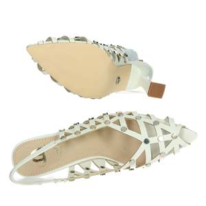 Sandali Donna Slingback con Tacco GP785 Nero, Cinturini in Pelle con Borchie, Punta Affusolata - Product Image 6
