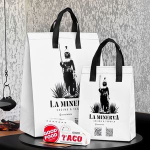 Bolsas de Aislamiento Térmico para Alimentos de Restaurante, Personalizadas, Coloridas, Recubiertas, de Tela No Tejida, Duraderas, con Aislamiento de Papel de Aluminio, con su Logotipo - Product Image 5