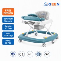 Marche-bébé de haute qualité pour garçon, assistant de marche avec musique et lumières, poussette 3 en 1, marche-bébé d'activités à roulettes avec dessins animés