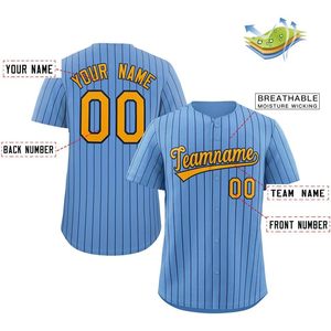 Camiseta de Béisbol Personalizada con Rayas, Botones, Nombre y Número, Tela Transpirable, Unisex, para Adultos, Hombres, Mujeres y Jóvenes - Product Image 2