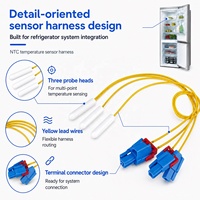 Sonde de température à thermistance NTC 10K 3950 avec câble plat pour la surveillance de la température des joints de porte de réfrigérateur et de congélateur