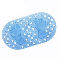 Tapis de bain antidérapant en PVC durable, ovale, 68*37cm, pour massage des pieds, utilisation en salle de bain