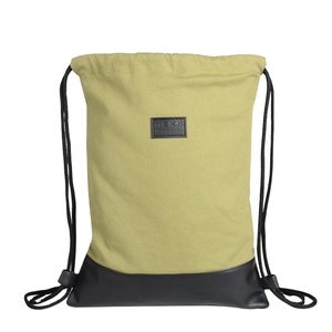Mochila de Lona Resistente y Reciclable con Cordón, Bolsa Deportiva de Lona con Base de PU y Bolsillo Interior con Cremallera - Product Image 1