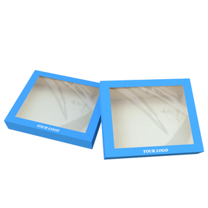 Tùy chỉnh chăn thả màu sóng lớn thực phẩm hộp vuông dùng một lần đưa ra cửa sổ PVC trong suốt Kraft Bìa hàng đầu hộp giấy - Product Image 6