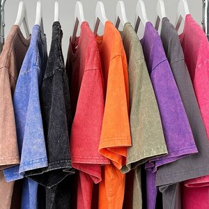 Camiseta de Hombre de Lujo con Efecto Desgastado, 100% Algodón, de Alta Calidad, Lisa, con Logotipo Vintage Personalizado, Lavado Ácido, Talla Grande - Product Image 3