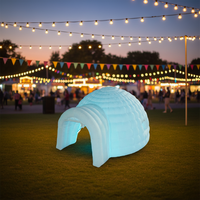 Tente bulle mobile GAUSS 5m en tissu Oxford, résistante à l'eau, dôme igloo gonflable avec éclairage LED pour fêtes nocturnes en extérieur