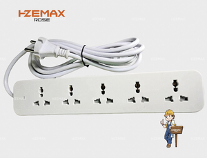 Hot bán trắng tiêu chuẩn mở rộng ổ cắm điện với ánh sáng 10A Đánh giá hiện tại 3 AC cửa hàng - Product Image 6