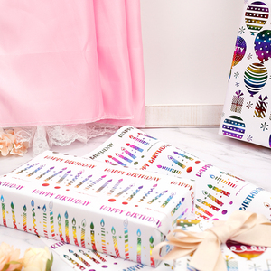 Personalized Branded Logo Custom 80g Luxury <b>Gift</b> Foil Stamping Birthday <b>Wrap</b> <b>Paper</b> Roll for Packaging Wrapping <b>Paper</b> - Product Image 2