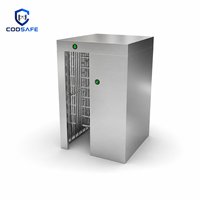 High Security Square Top Fully Enclosed Full Height Turnstile Unidirectional Bidirectional Biometric Recognition for Factory