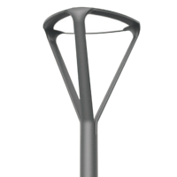 Lampadaire LED pour jardin 30W AC85-265V, design moderne et élégant, 6000K, PC aluminium, IP65, IK08, 5KV, 480XH530MM