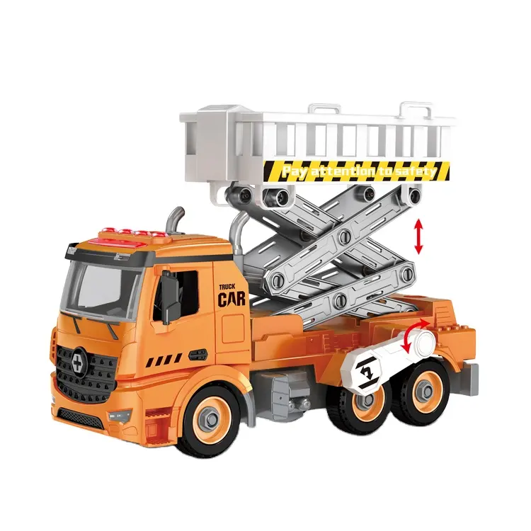 ITTL buhar oyuncak DIY montaj ışık ve müzik ile mühendislik kurtarma kamyon geri çekin