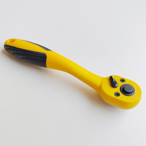 Lixin 1/4 Inch Vanadium Alloy Steel Ratchet Wrench 72 Tooth Curved Shank Yellow Black Auto Repair Tool - Product Image 1