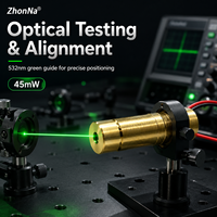 Module laser vert ZhonNa 13x32mm 532nm 45mW, portable, faisceau croisé Starlight, tête métallique, pièces et accessoires d'équipement laser, DC2.3-5V