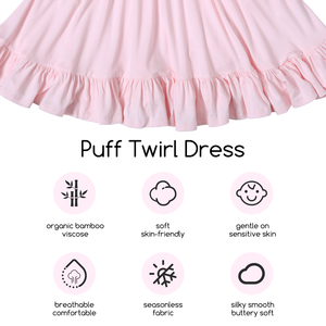 Vestito Estivo per Bambine di Alta Qualità, Morbidissimo, a Maniche Corte, in Bambù e Spandex, con Volant - Product Image 3