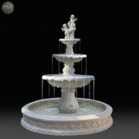 Villa personnalisée Décoration extérieure de style européen Fontaine en couches de fibre de verre Statue de cascade Sculpture antique