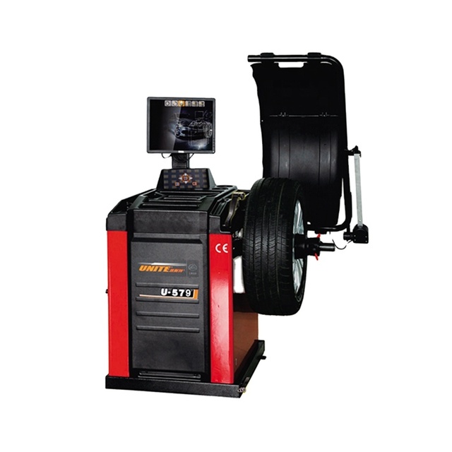UNITE Car Wheel Balancer U-579 Top Line Laser Pointer 3D Tire Balancing Machine Animation Interface Automatic Disc Brake CN;SHG