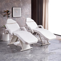 Cama de Tatuaje Reclinable Multifuncional de PVC, Silla de Masaje Plegable y Elevadora para Tatuaje de Cejas y Extensión de Pestañas