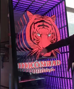 Newly Designed 3D Stainless Steel Abyssal <strong>Mirror</strong> Thousand Layer <strong>Mirror</strong> Lightbox Tunnel <strong>Mirror</strong> LED Neon Light Wall Starry Sky - Product Image 3