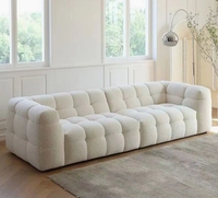NOVA Modernes Lounge-Sofa für Wohnzimmermöbel, Weißer Lammfellstoff, Modulares Ecksofa-Set, Polstermöbel
