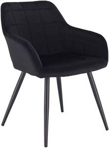 Échantillon gratuit Chaise de salle à manger de luxe en velours au design moderne avec pieds en métal et accoudoirs - Product Image 5