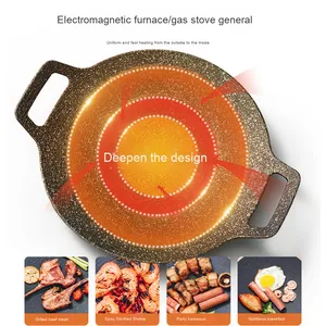 Pentola per Barbecue antiaderente <span class=keywords><strong>in</strong></span> <span class=keywords><strong>pietra</strong></span> medica con piastra per Barbecue da campeggio all'aperto - Product Image 4