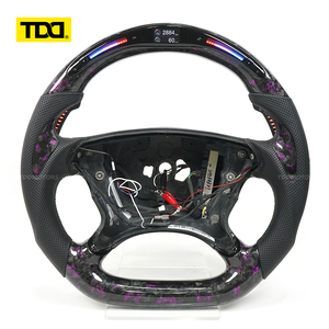 Volant de course en fibre de carbone TDD avec écran LED, 3 branches, accent violet, compatible avec BENZ 211 - Product Image 1