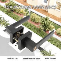 Serrure de porte mécanique en alliage d'aluminium à trois barres, robuste et moderne, best-seller en Amérique du Nord, ambidextre, pour hôtel, villa, cuisine