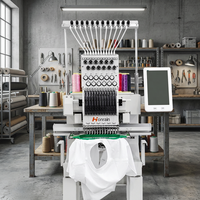 Machine à broder informatisée à tête unique de haute qualité, haute vitesse 1200 tr/min, 12 aiguilles, pour usage domestique