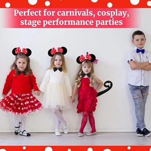 Set di costumi per bambini Mickey Mouse con fascia per capelli, gonna tutù a rete a pois grandi, per Halloween e compleanno - Product Image 5