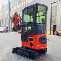 Mini-excavatrice de 1 tonne avec moteur Euro 5, chenilles en caoutchouc, pour travaux de terrassement, petite pelle diesel, micro-excavatrice, entrepôt local en Europe