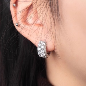 Diamond Earrings Women's Synthetic Lab Grown Round Brilliant Cut Geometric Everyday Wear XHE-091 - Product Image 1