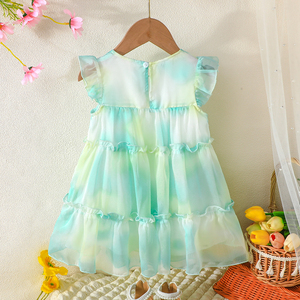 ชุดเดรสเด็กผู้หญิงแขนบานลายดอกไม้ลูกไม้สไตล์หวาน ระบายอากาศได้ดี ผ้าเนื้อนุ่ม สวยสง่า เหมาะสำหรับใส่ทุกวัน - Product Image 2