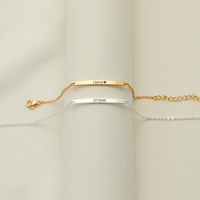 Bracelet de barre de nom personnalisable de boutique barre gravable Bracelet réglable barre creuse personnalisée