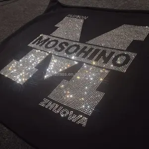 Groothandel Letters Woord Aangepaste Logo Tekst Bling Kristal Strass Warmteoverdracht Ontwerpen