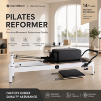 Reformer de Pilates Commercial en Alliage d'Aluminium, Cadre Blanc, Équipement de Fitness pour Studio