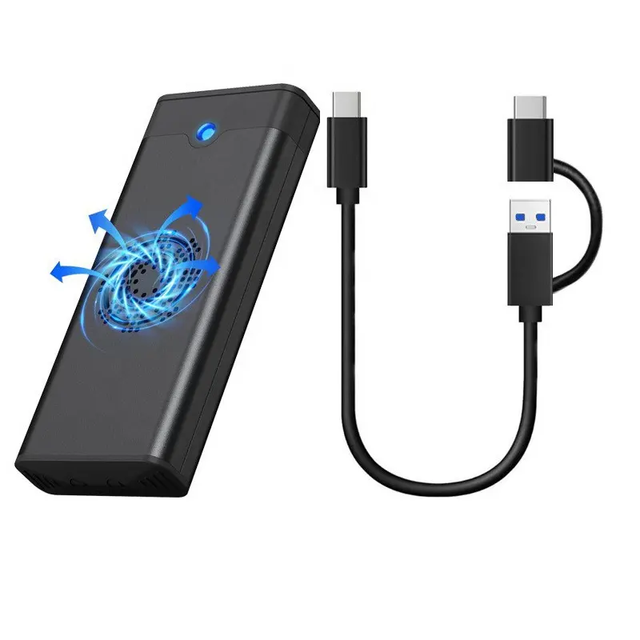 Factory Aluminum M.2 SSD USB 3.1 Type-C Converter Adapter SSD Enclosure Solid State Disk Case With Cooling Fan