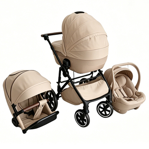 Poussette Bébé Pliable 3 en 1 Style Européen Personnalisable, Landau Multifonction 3 en 1 avec Siège <span class=keywords><strong>Auto</strong></span> - Product Image 4