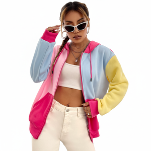 Sweat-shirt à capuche en molleton surdimensionné avec logo personnalisé, impression en relief, vente en gros, col rond en coton, sweat-shirt vintage pour femmes - Product Image 1