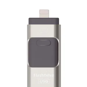 Sandisk-clé USB 128 iOS, support à mémoire de 3.0 go, lecteur Flash métallique, pouce, Compatible avec Mac, 3 en 1