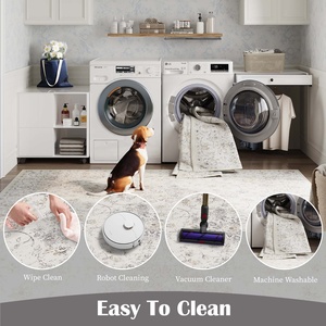 Alfombra Decorativa JINCHAN <span class=keywords><strong>LIMA</strong></span> Vintage con Diseño Floral, Lavable a Máquina, Resistente a las Manchas, <span class=keywords><strong>de</strong></span> Pelo Corto, Ultrafina y Antideslizante para Dormitorio - Product Image 5