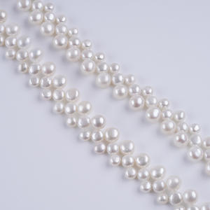 Venta al por Mayor y Menor de Perlas de Agua Dulce Blancas Casi Redondas de 6.5-7mm, Collar de Perlas Sueltas Semiterminadas, Venta Directa de Fábrica - Product Image 1