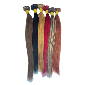 Bundel rambut Remy Brasil 8A, pewarna rambut lurus dengan efek tirai warna-warni lintas batas - Product Image 1