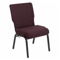 Chaises de conférence d'église de 20,5 pouces - Cadre métallique durable, empilable et pliable avec logo, pour usage intérieur, design moderne, usage commercial