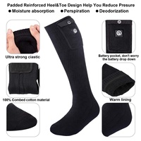 Hiver Extérieur Hommes Femmes Doux Thermique 3.7V Batterie Rechargeable Epaisse Chaussettes Chauffantes Electriques Pour Ski Randonnée
