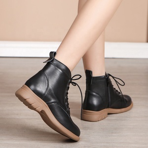 Botines de Piel de Lujo Tallas Grandes con Suela Plana, Cómodos, Transpirables, con Cierre de Cordones de Terciopelo, Color Sólido, para Primavera, Otoño e Invierno, con Forro de Piel - Product Image 2
