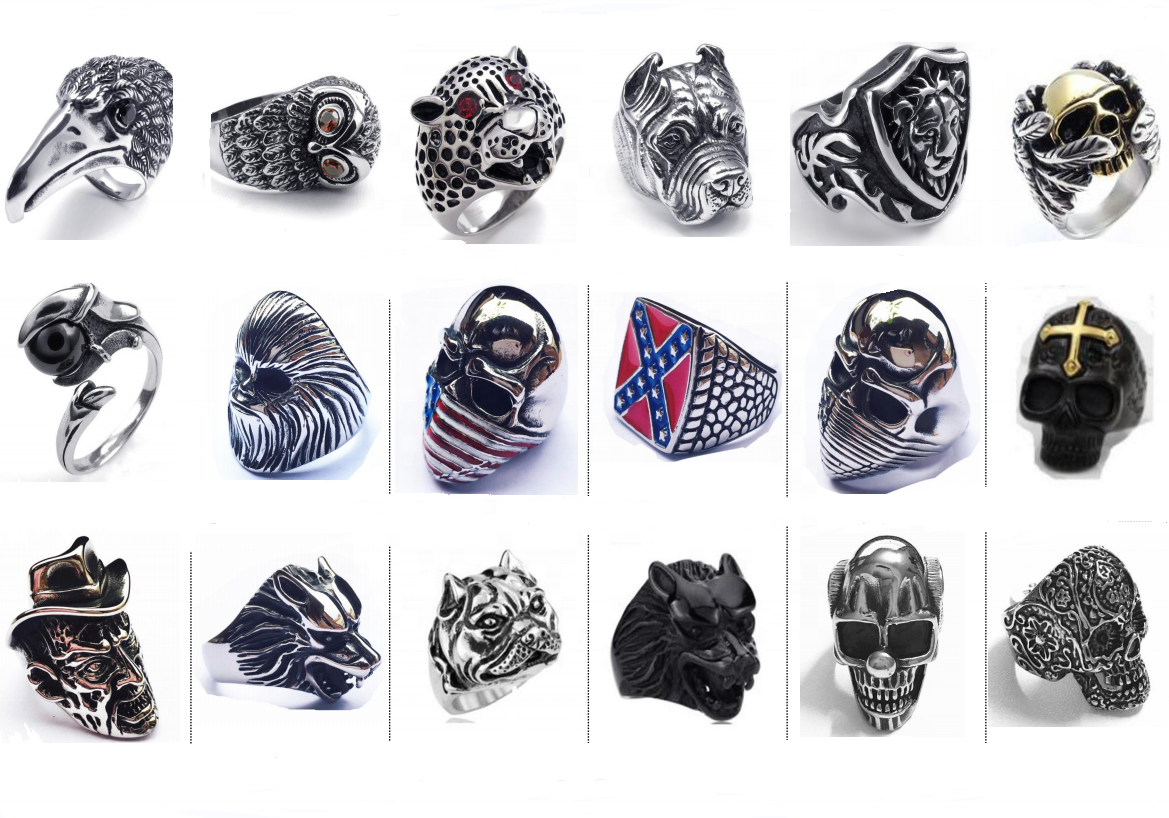 ring silver titanium steel simple for men