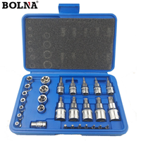 Lot de 30 embouts hexagonaux Torx, adaptateurs de douilles, manchons de serrage, coupleurs pour réparation automobile, anti-effraction