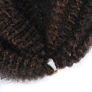 Synthétique Crochet Cheveux Bouclés Extension 8 Pouces Ombre Tressage Cheveux Afro Crépus En Vrac Twist Tresses <span class=keywords><strong>Noir</strong></span> <span class=keywords><strong>Blond</strong></span> Bundles - Product Image 4